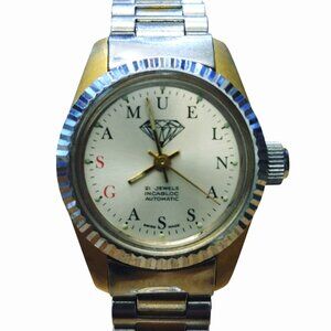 Samuel Gassan Ronda Matic 4138 Automatic Watch Vintage1980s Two Tone Bracelet